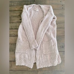 Dusty rose cardigan.